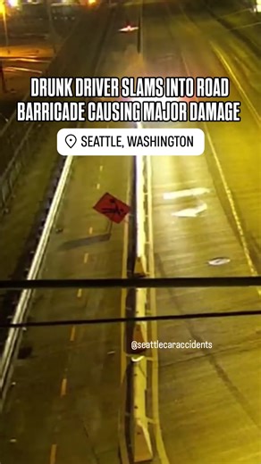 2.5K views | Drunk Driver Slams into Road Barricade Causing Major Damage #SeattleCarAccidents #Seattle #CarAccident #CarCrash | Seattle Car Accidents | Facebook