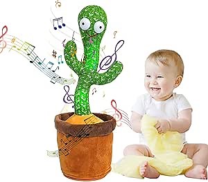 Dancing Cactus Smart Toy, Bluetooth Rechargeable Talking Singing Mimicking Repeating Cactus Mimic Toy Gifts for Baby