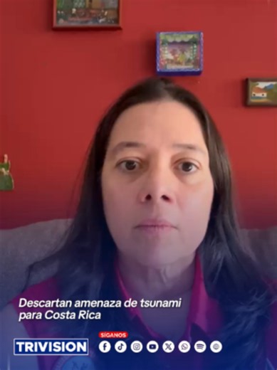 🔴 #NoticiasTrivisión | Silvia Chacón, coordinadora del Sistema Nacional de Monitoreo de Tsunamis (SINAMOT-UNA), explicó que el sismo de magnitud 7,6 registrado este viernes 9 de octubre en Panamá no presentó un movimiento vertical del fondo marino, por lo que se descarta una amenaza de tsunami para Costa Rica.