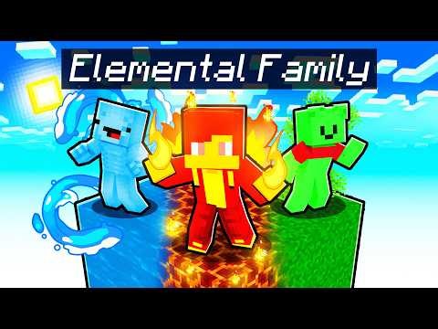 JJ and Mikey Became ELEMENTAL FAMILY in Minecraft - Maizen