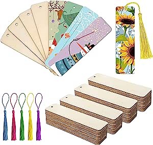 Amazon.com: Wooden Blank Bookmarks, 100 Pcs Blank Craft Bookmarks, Blank Bookmarks for DIY Crafts, Book Lovers : Office Products