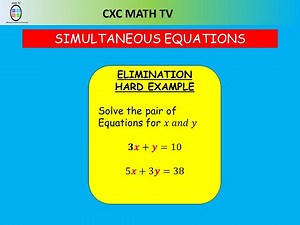 SIMULTANEOUS EQUATIONS|ELIMINATION AND SUBSTITUTION METHOD|FULL LESSON