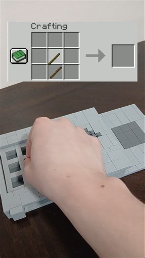 Crafting A Wooden Shovel From Minecraft Out Of Lego #minecraft #lego #legominecraft #shorts