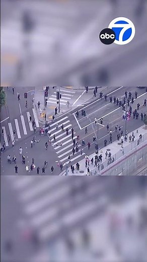 LAPD issues dispersal order as hundreds of protesters rally in downtown LA following ICE raids