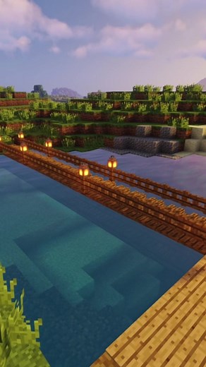 Minecraft Tutorial: Simple Bridge Design with Fire & Water