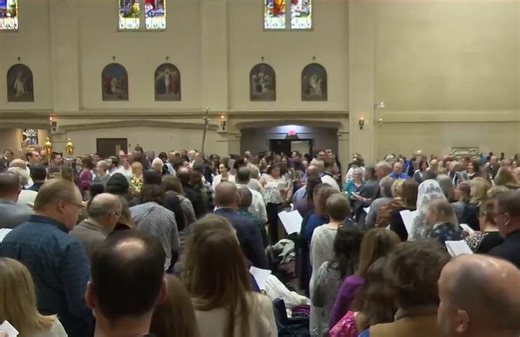 Worshipers pack Saint Mary Cathedral for Holy Thursday Chrism Mass