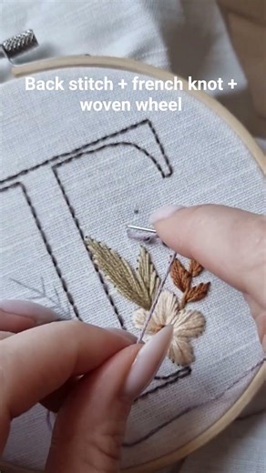 Floral Alphabet hand embroidery🌸 #embroidery #tutorial #diy #alphabet #craft #art #stitch #handmade