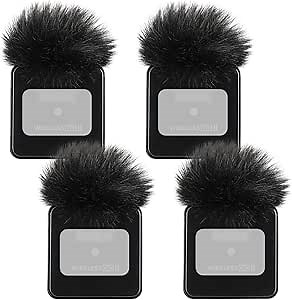 4PCS Windscreen/Pop Filter for Rode Wireless Go II (2nd Gen) Microphones - Furry Mic Cover for Wind & Ambient Noise Reduction (Rode Wireless Go II, Black)