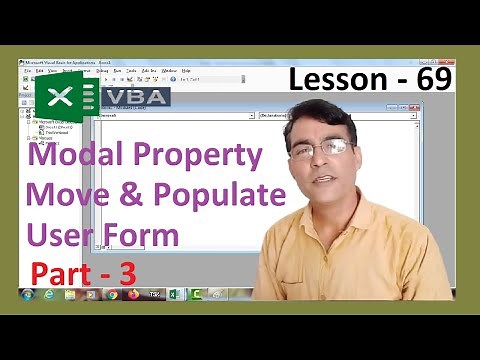 User form Modal Property | Move User form and events | Excel VBA lesson - 69 | Populate user form