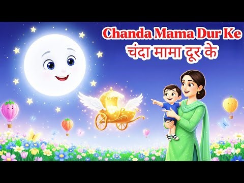 🌙 Chanda Mama | चंदा मामा | Hindi Kids Songs | Baby Rhymes & Poems 🎵