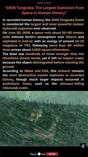 1908 Tunguska: The Day the Sky Exploded ☄️ #spaceexploration #space #universe #astronomy