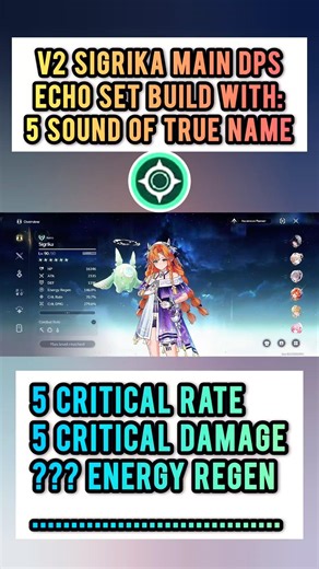 🐦 V2 Sigrika Main DPS Build With: 5 Sound Of True Name Echoes Set 🐦 #kurogames #wuwa #wutheringwaves