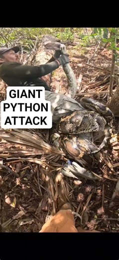 ATTACKED BY GIANT PYTHON! #python #snake #wildlife #florida #nature #shorts #explore #reptiles