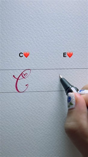 C&E Heart Font Tutorial #calligraphy #lettering #reels #viral #fypシ゚viralシ