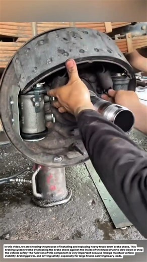 Heavy Truck Drum Brake Shoe Installation | Manual Brake Assembly Technique.