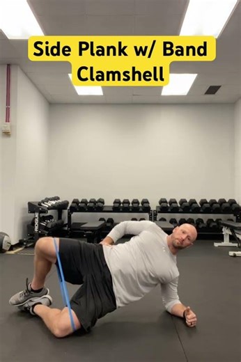 Side Plank w/ Band Clamshell #training #glutesworkout #youtubeshorts