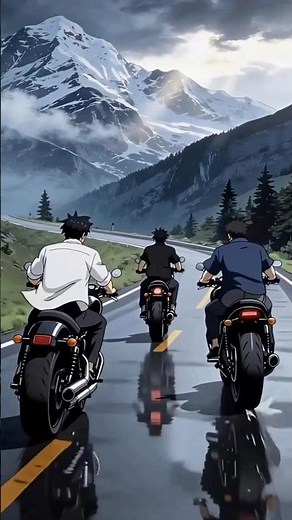 Cinematic Bike Ride in Snowy Mountains | Anime Style Adventure Ride | AI Generated 4K Scene |
