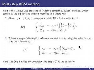 ch9 12. Multistep ABM methods for ODEs. Wen Shen