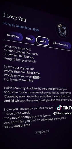 I Love You by Celine Dion: Lyrics and Meaning
