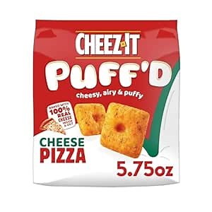 Cheez-It Puff'd Cheesy Baked Snacks, Puffed Crackers, Lunch Snacks, Cheese Pizza, 5.75oz Bag (1 Bag)