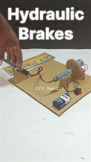 hydraulic brakes working model for science project exhibition - diy - diypandit | DIY pandit