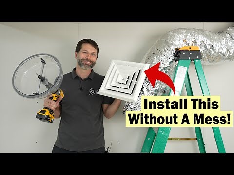 Installing an HVAC Supply Register Airtec in the Ceiling! Cutting the Hole, Connecting the Flex Duct