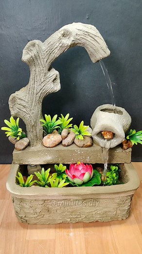 100K views · 1.3K reactions | DIY Garden Fountain from Cement | Step-by-Step Beginner’s Guide | 3 minutes diy | Facebook