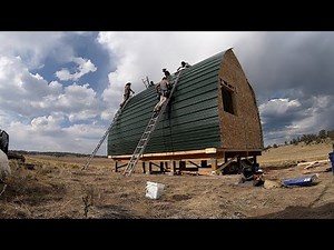 Arched Cabin Build - Metal Siding Installation #8