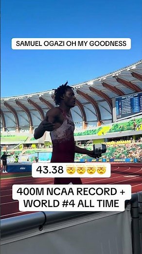 WHAT. A. RACE. Samuel Ogazi demolishes the NCAA 400m record 😦