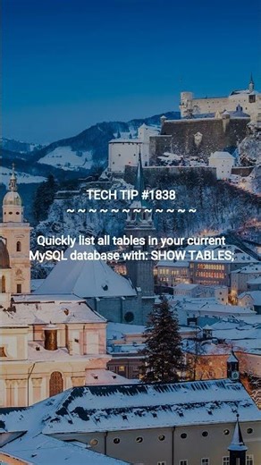 MySQL Trick to List Tables Fast | 2025-12-27 | #Shorts #systemadmintips #productivityhacks #TechTips