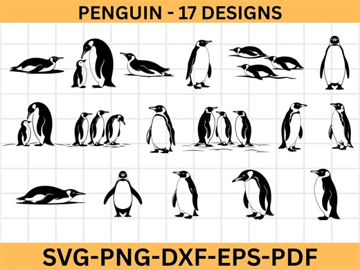Penguin Svg, Penguin Svg Bundle, Penguin Silhouette, Penguin Cut File, Penguin Png, Penguin Laser Cut, Penguin Vector, Penguin Svg Eps Dxf - Etsy