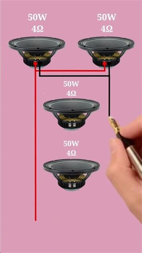 Speaker parallel connection #diy #shorts