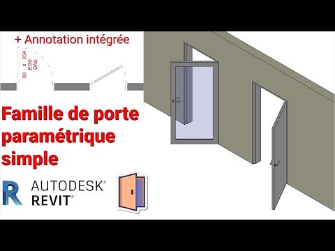 Famille de porte simple paramétrique Revit avec annotation intégrée