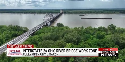 Interstate 24 Ohio River Bridge to reopen to four lanes