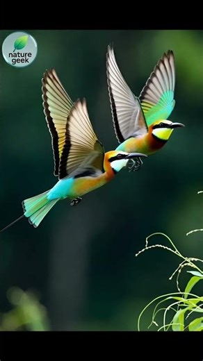 Bee-eater Ballet: Aerial Elegance #birds