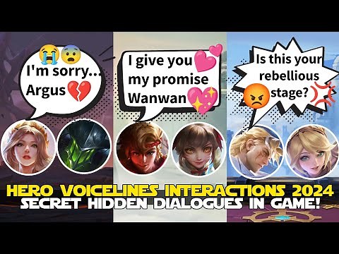 ALL SPECIAL & HIDDEN VOICELINES INTERACTIONS IN-GAME | HEROES REFERENCES DIALOGUES MLBB 2024!