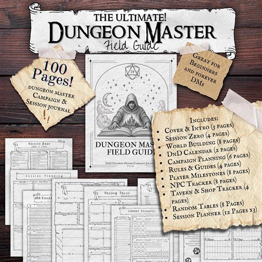 Printable Dungeon Master Campaign Journal, Dungeons and Dragons, for Beginners, Instant PDF Download, 5e, RPG, DM, Session Planner - Etsy