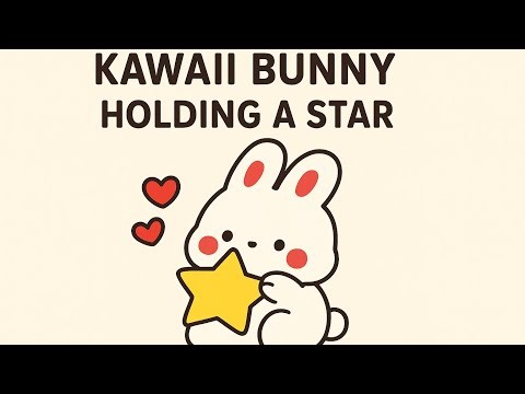 🌟 Adorable Bunny & Star | Soft Kawaii Art to Brighten Your Day| Kawaii Aesthetic Art|| Easy Artwork