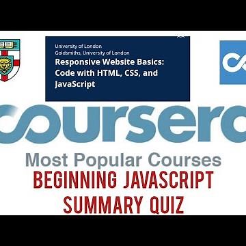 Beginning JavaScript Summary Quiz | Responsive Website Basics Code With HTML CSS JavaScript Coursera