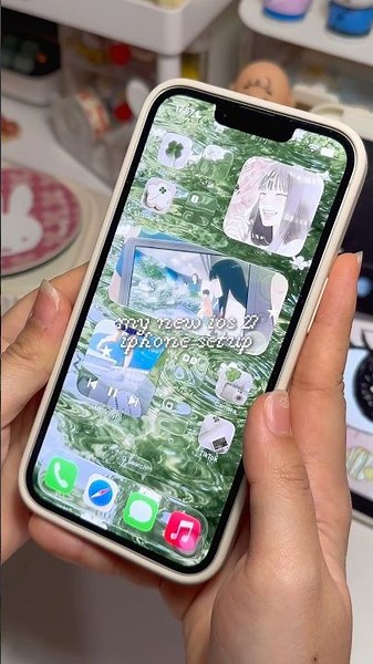 shoujo iphone setup 🫧 #mdvinyl #ios27 #widgets #widget #iphone #iphonewidgets #phonesetup #shoujo
