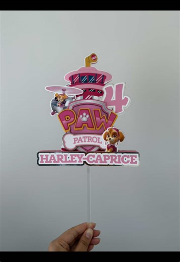 Absolutely in love with this Skye Pawpatrol themed cake topper!!!🐶🐾💓 #pawpatrol #skye #cricut #caketopper #birthday