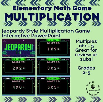Multiplication Jeopardy Style Game | Elementary Math Activity