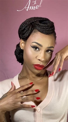 The Amelia❤️ Another vintage braided beauty tutorial! #retrostyleoutfits #retro #pinupgirl #pinups #blackpinup #lasvegas #vintage #vintagehair #beauty #60shair #1960s #1940s #1940sfashion #1940shair #1940 #makeup #hairtutorial #braids #braidstutorial #braidstyles #braidtutorial #braidedhair