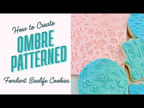 How to Create Ombre Patterned Cookies - Using Pattern Plate and Fondant