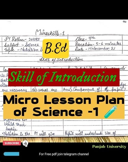 Microteaching Lesson Plan |Skill of Introduction| #sciencelessonplan #microteachinglessonplan #npe