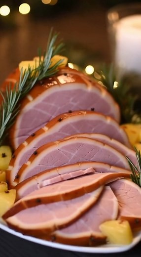 Voici la recette festive et irrésistible du Jambon de Noël au Miel et à l’Ananas 🧺 Ingrédients (pour 8 à 10 personnes) 1 jambon cuit entier désossé (environ 2,5 à 3 kg) 1 boîte d’ananas en tranches (gardez le jus pour le glaçage) 100 g de miel liquide 80 g de cassonade 2 c. à soupe de moutarde de Dijon (ou à l’ancienne) 1 c. à café de clous de girofle 2 c. à soupe de jus d’ananas 1 c. à soupe de jus de citron (facultatif) 2 c. à soupe d’huile d’olive ou de beurre fondu 👩‍🍳 Préparation 1. Prép