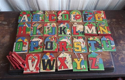 Vintage Toy Alphabet Blocks With Poems, 1920s-30s Decor - Etsy