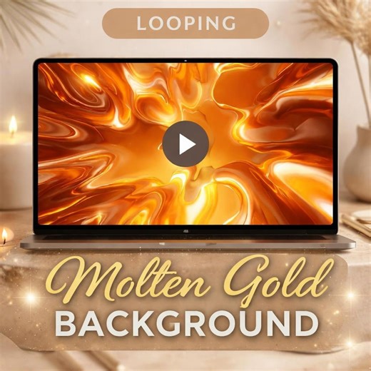 Golden Liquid Abstract Loop Video | Seamless Animated Background | Golden Video Background for VJ, Events, and Motion Design - Etsy
