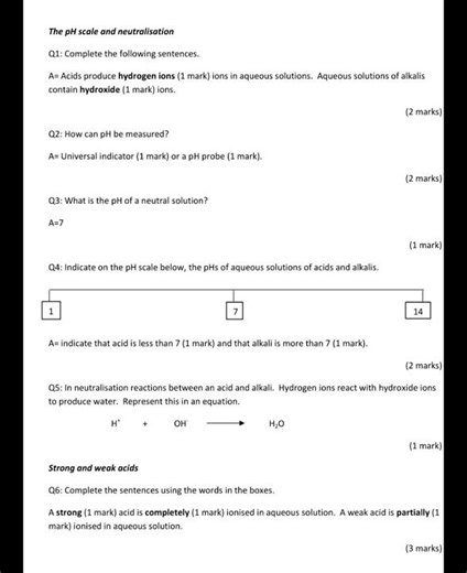 Gcse chemistry#worksheet with answers#science#shorts.