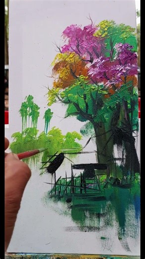 Fisherman's house#painting#shorts# #paintyourdreams #fishart #art